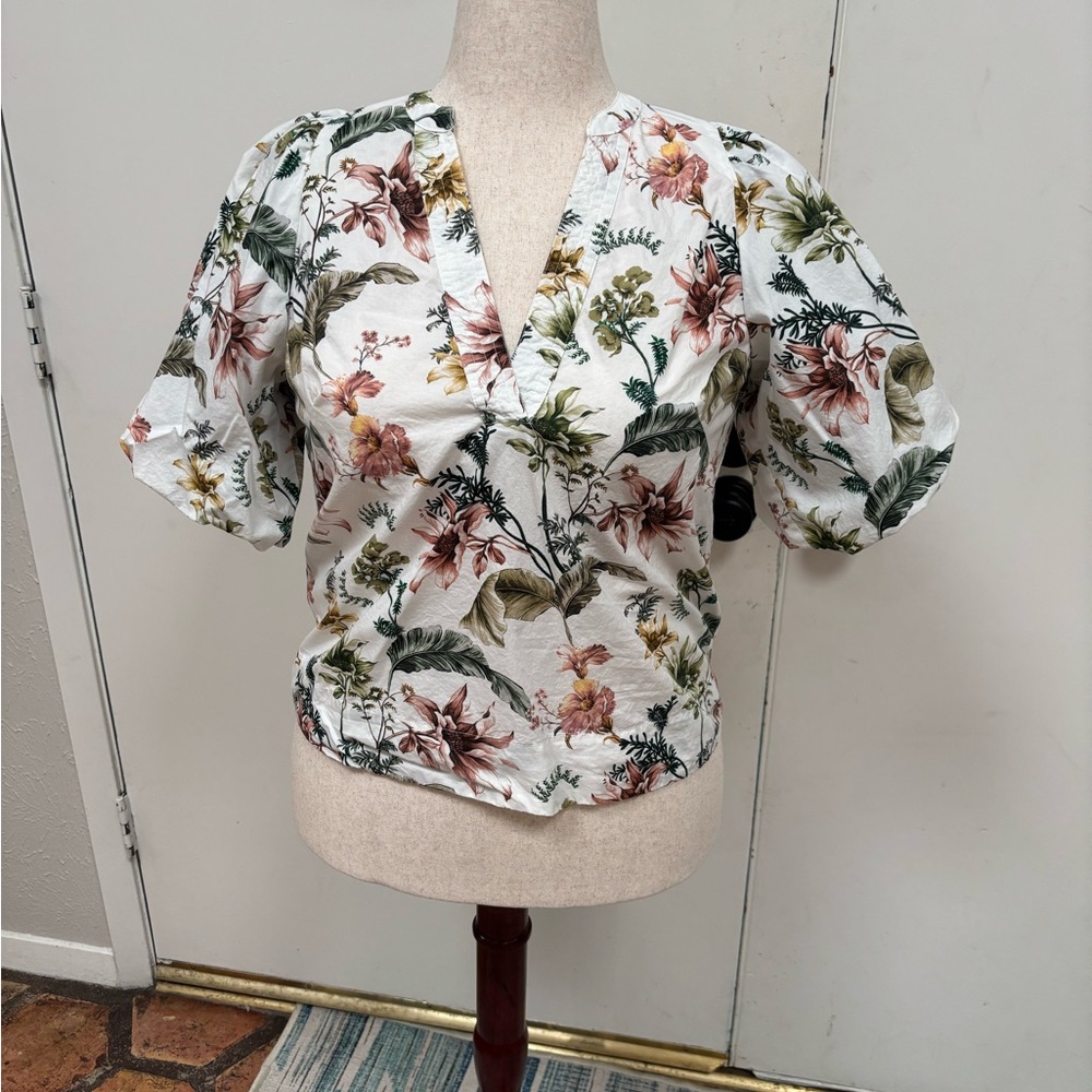 Floral V-Neck Women's Top